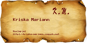 Kriska Mariann névjegykártya